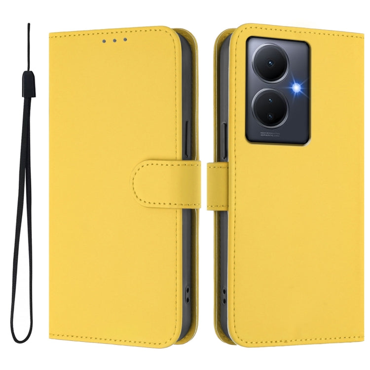 For vivo Y78 5G Global / V29 Lite Skin Feel Solid Color Leather Phone Case with Lanyard