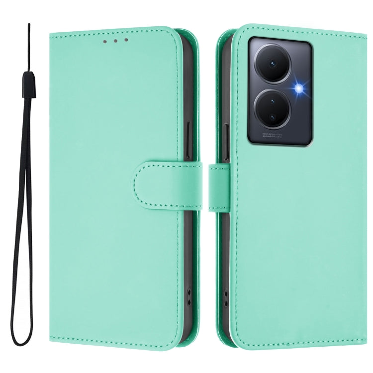 For vivo Y78 5G Global / V29 Lite Skin Feel Solid Color Leather Phone Case with Lanyard