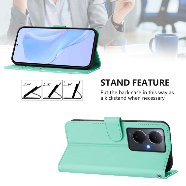For vivo Y78 5G Global / V29 Lite Skin Feel Solid Color Leather Phone Case with Lanyard