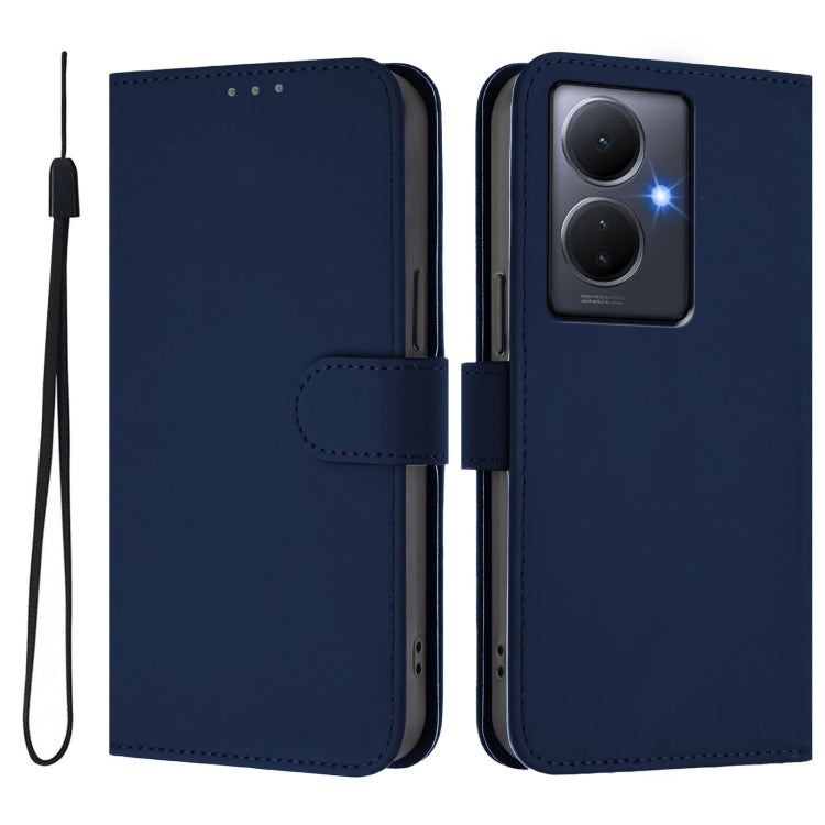 For vivo Y78 5G Global / V29 Lite Skin Feel Solid Color Leather Phone Case with Lanyard