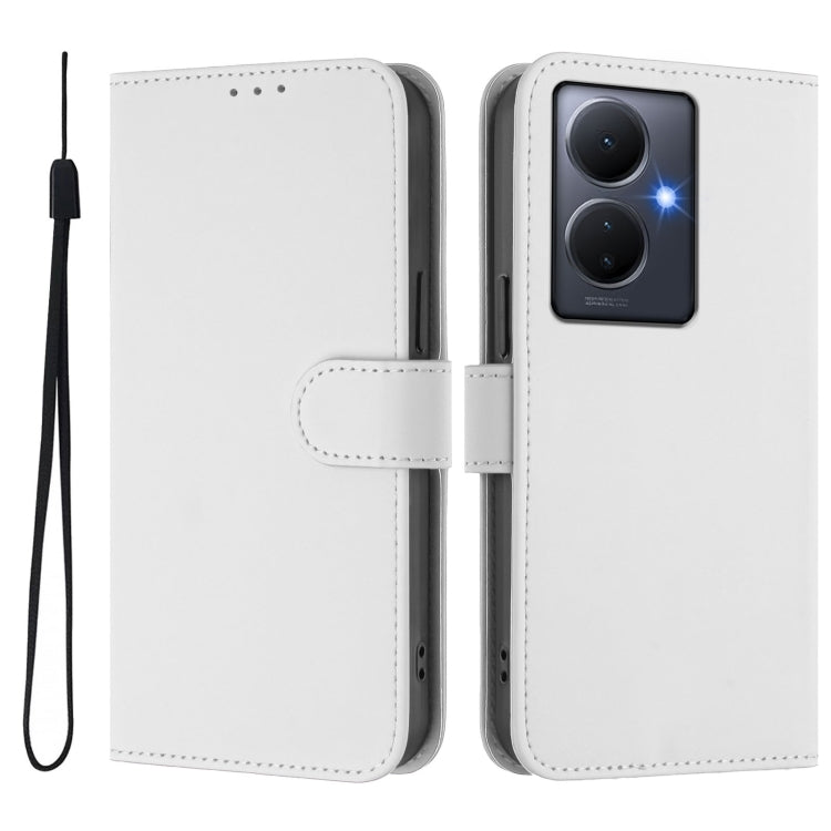 For vivo Y78 5G Global / V29 Lite Skin Feel Solid Color Leather Phone Case with Lanyard