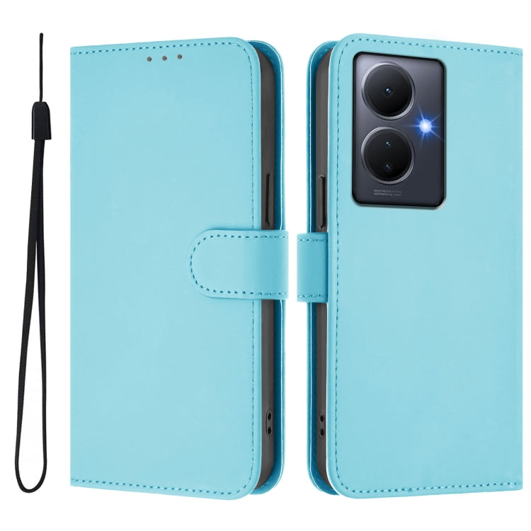 For vivo Y78 5G Global / V29 Lite Skin Feel Solid Color Leather Phone Case with Lanyard
