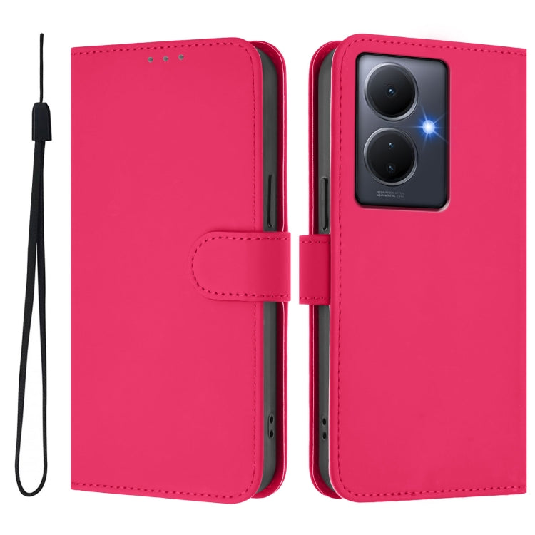 For vivo Y78 5G Global / V29 Lite Skin Feel Solid Color Leather Phone Case with Lanyard