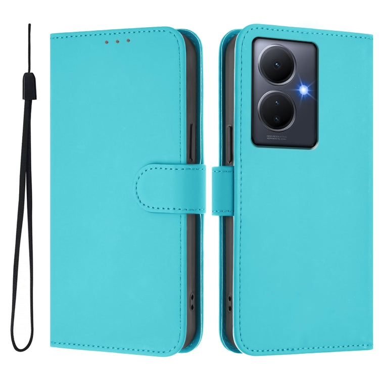 For vivo Y78 5G Global / V29 Lite Skin Feel Solid Color Leather Phone Case with Lanyard