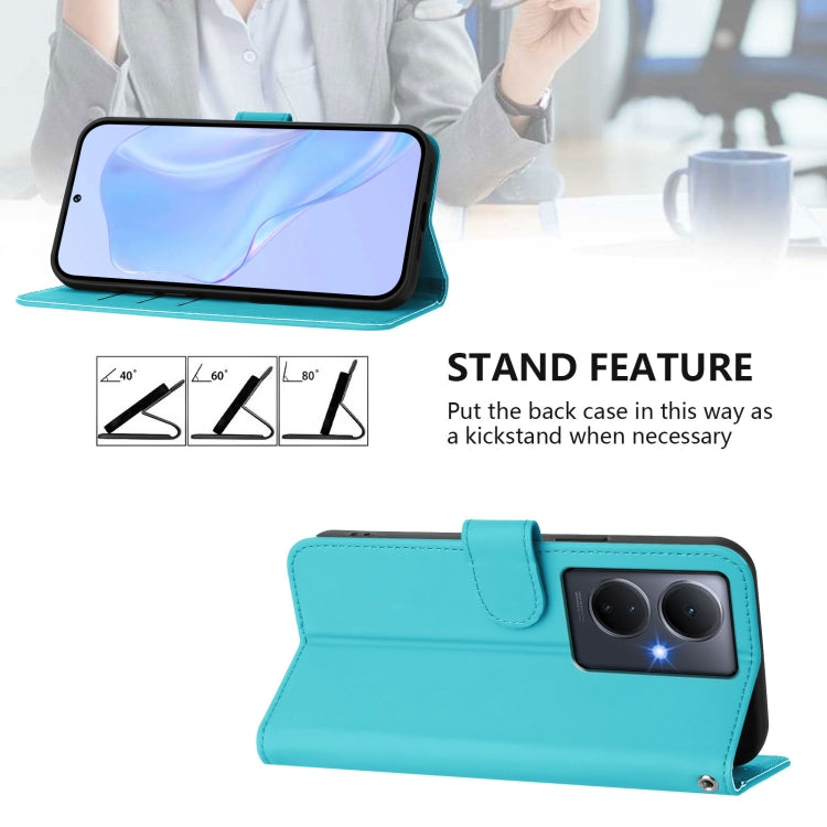 For vivo Y78 5G Global / V29 Lite Skin Feel Solid Color Leather Phone Case with Lanyard