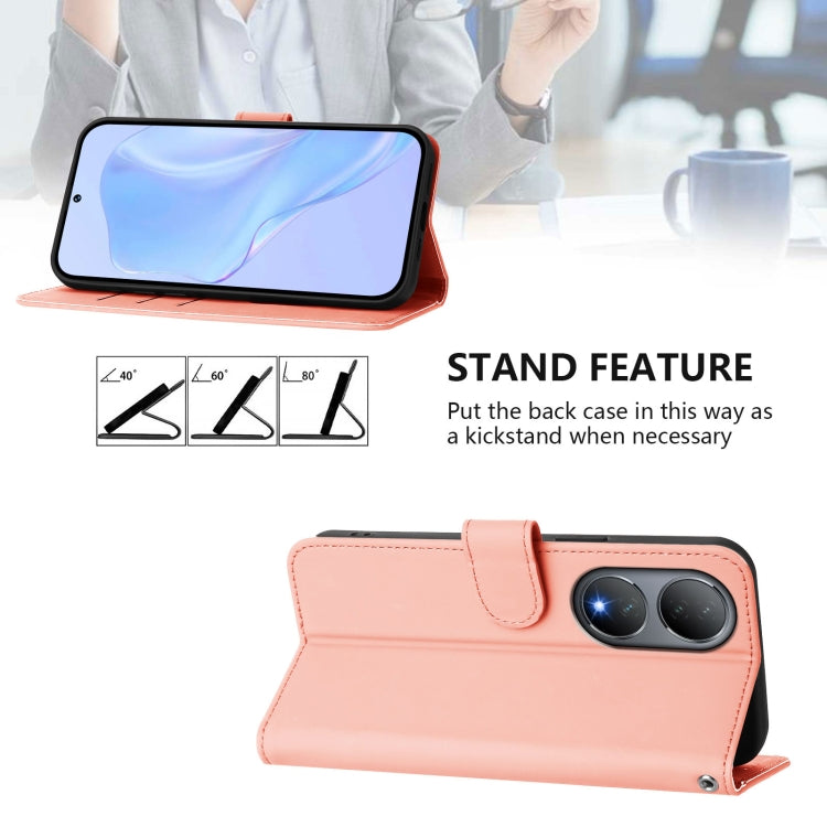 For vivo Y100 5G Global Skin Feel Solid Color Leather Phone Case with Lanyard