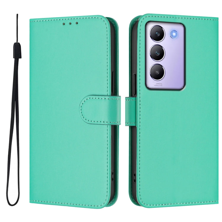 For vivo Y100 5G IDN / V40 SE 5G Skin Feel Solid Color Leather Phone Case with Lanyard