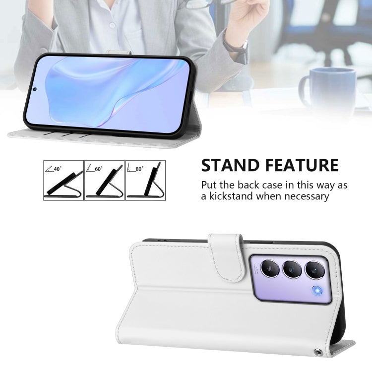 For vivo Y100 5G IDN / V40 SE 5G Skin Feel Solid Color Leather Phone Case with Lanyard