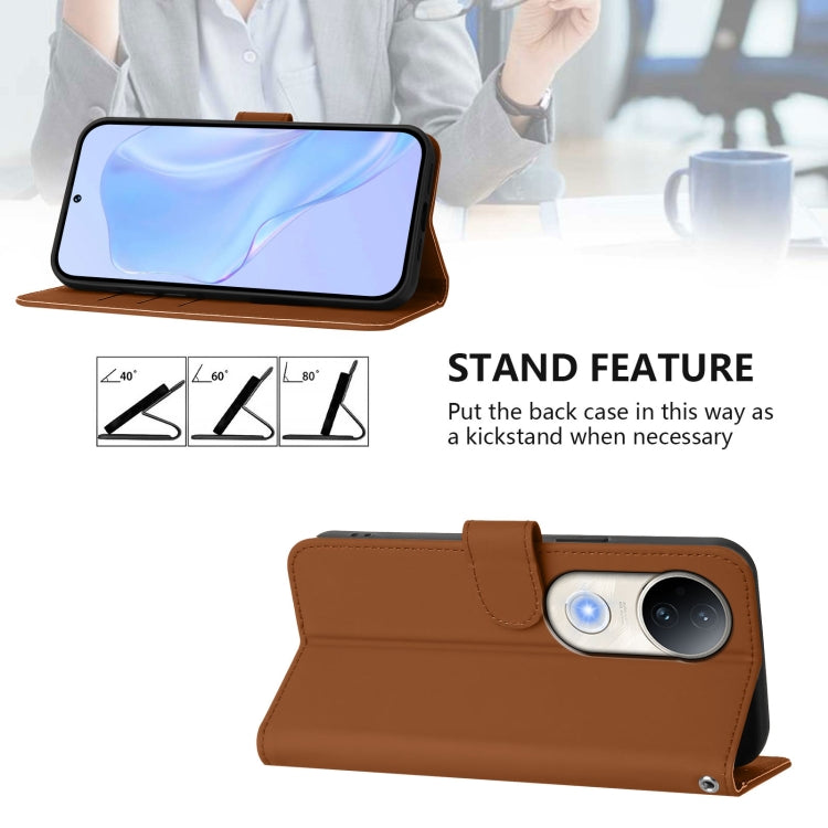 For vivo S20 Skin Feel Solid Color Leather Phone Case with Lanyard