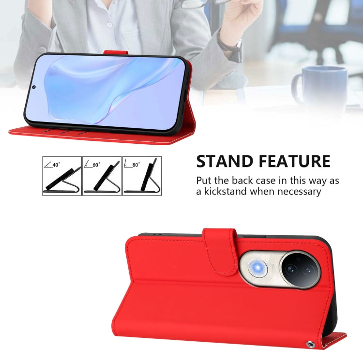 For vivo S20 Skin Feel Solid Color Leather Phone Case with Lanyard