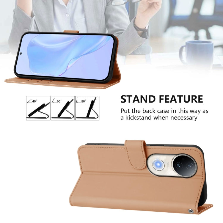 For vivo S20 Skin Feel Solid Color Leather Phone Case with Lanyard