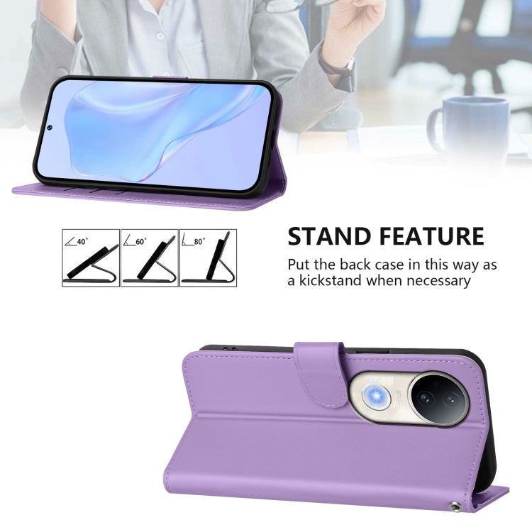 For vivo S20 Skin Feel Solid Color Leather Phone Case with Lanyard