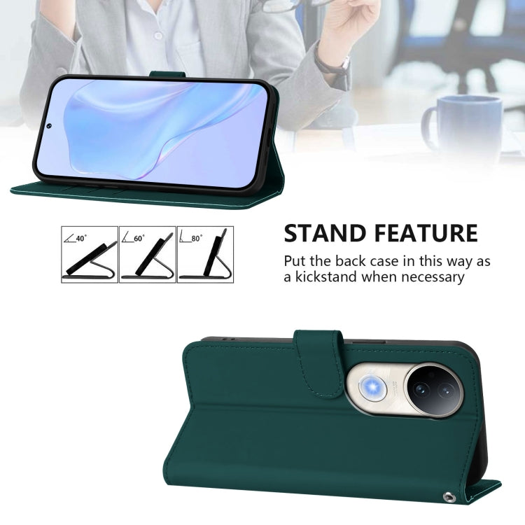 For vivo S20 Skin Feel Solid Color Leather Phone Case with Lanyard