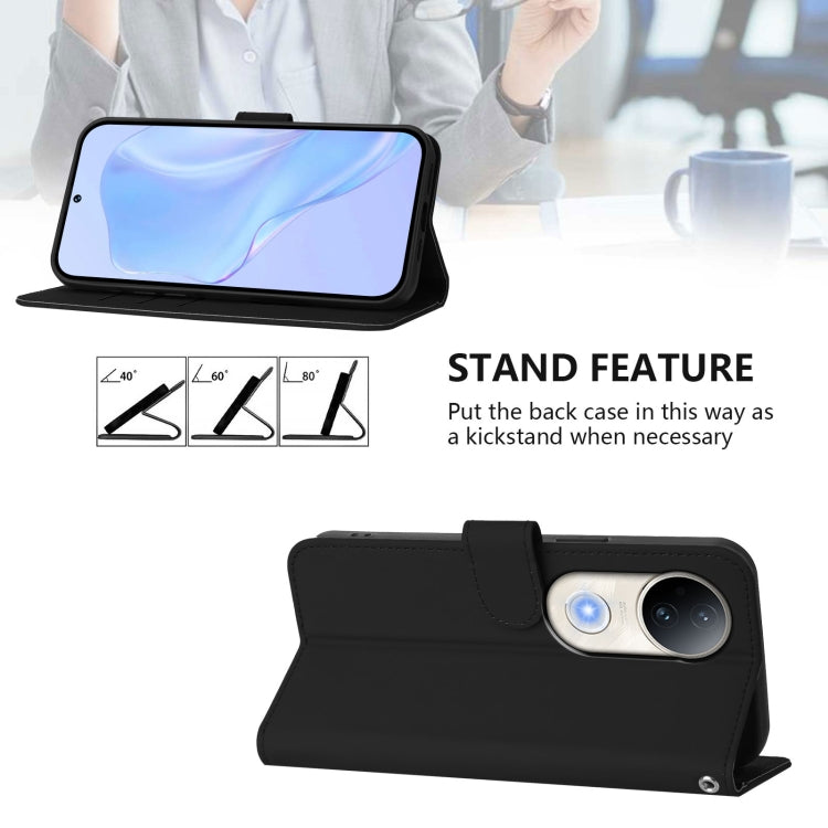 For vivo S20 Skin Feel Solid Color Leather Phone Case with Lanyard