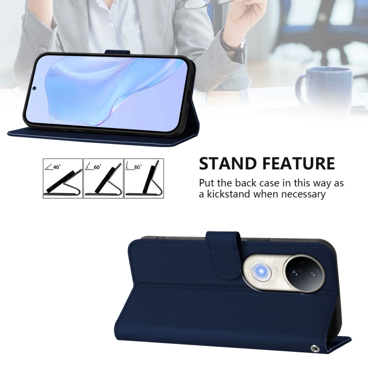 For vivo S20 Skin Feel Solid Color Leather Phone Case with Lanyard