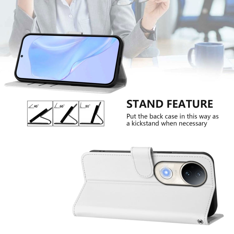 For vivo S20 Skin Feel Solid Color Leather Phone Case with Lanyard