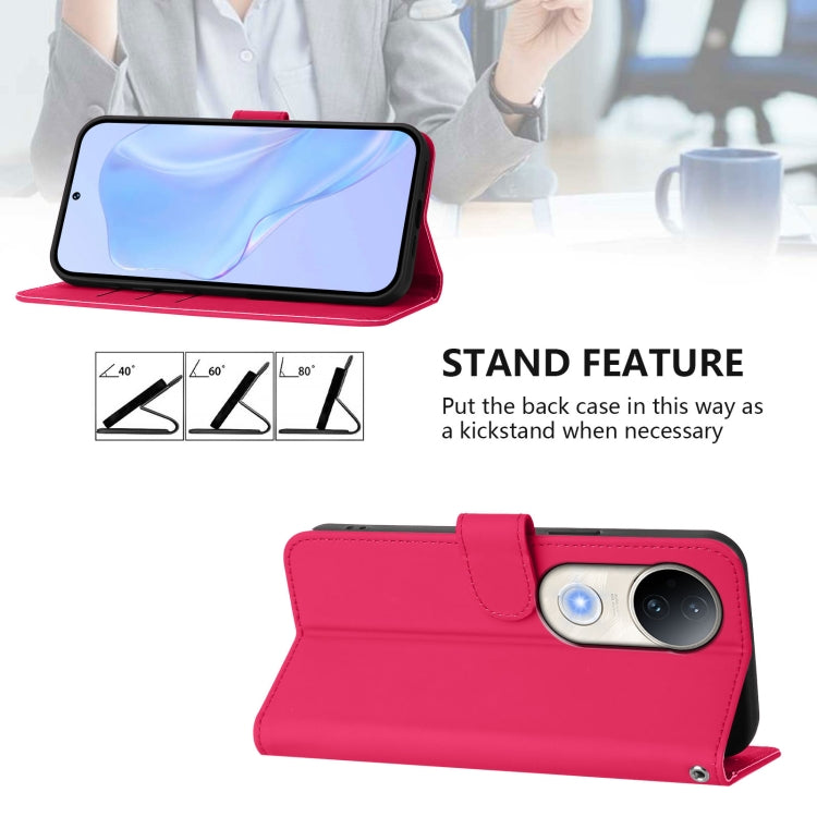 For vivo S20 Skin Feel Solid Color Leather Phone Case with Lanyard