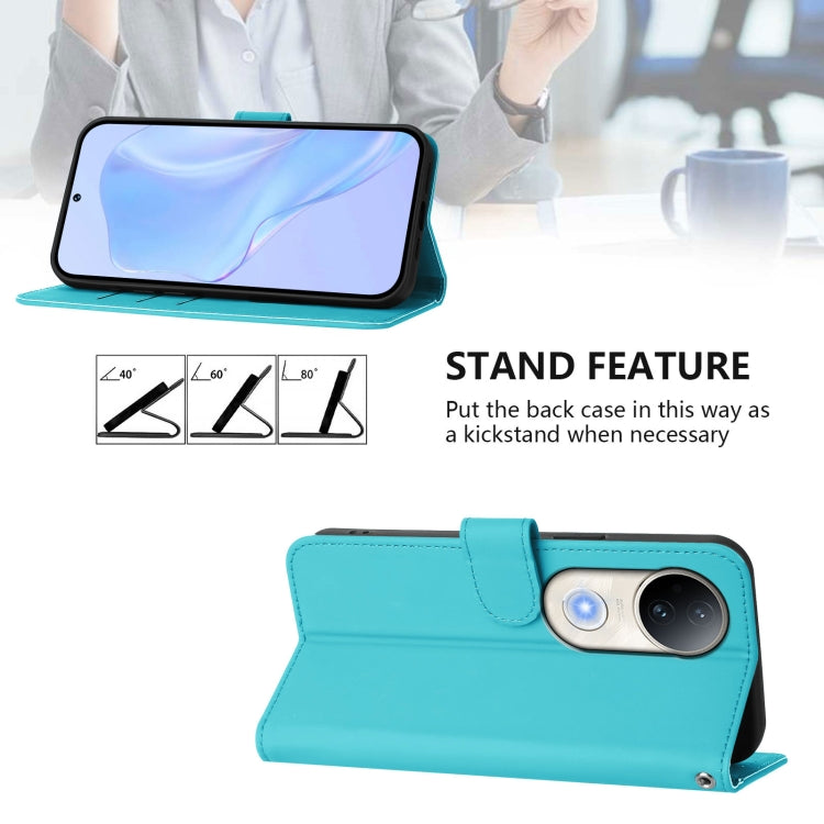 For vivo S20 Skin Feel Solid Color Leather Phone Case with Lanyard