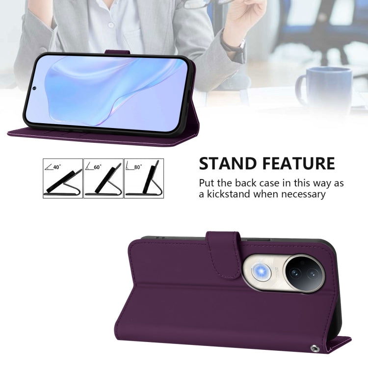 For vivo S20 Skin Feel Solid Color Leather Phone Case with Lanyard