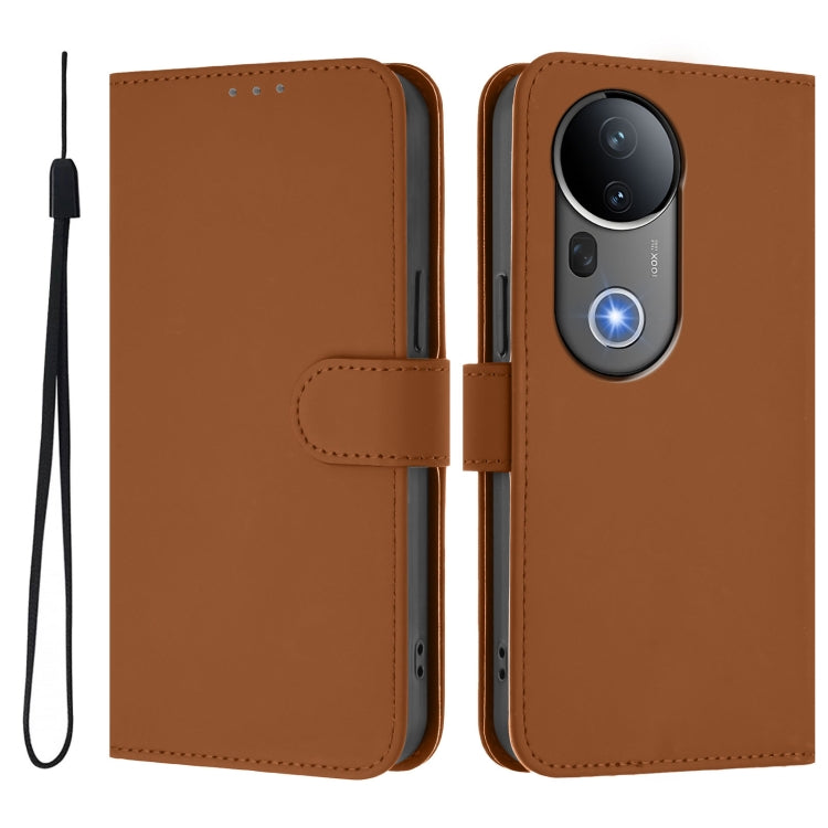 For vivo S20 Pro Skin Feel Solid Color Leather Phone Case with Lanyard