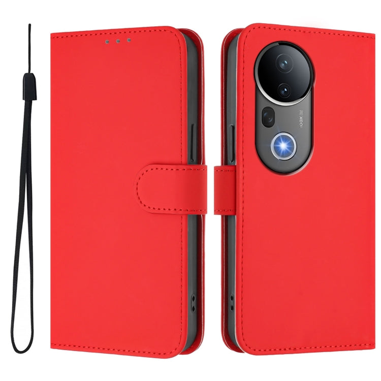 For vivo S20 Pro Skin Feel Solid Color Leather Phone Case with Lanyard