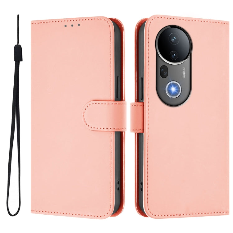 For vivo S20 Pro Skin Feel Solid Color Leather Phone Case with Lanyard