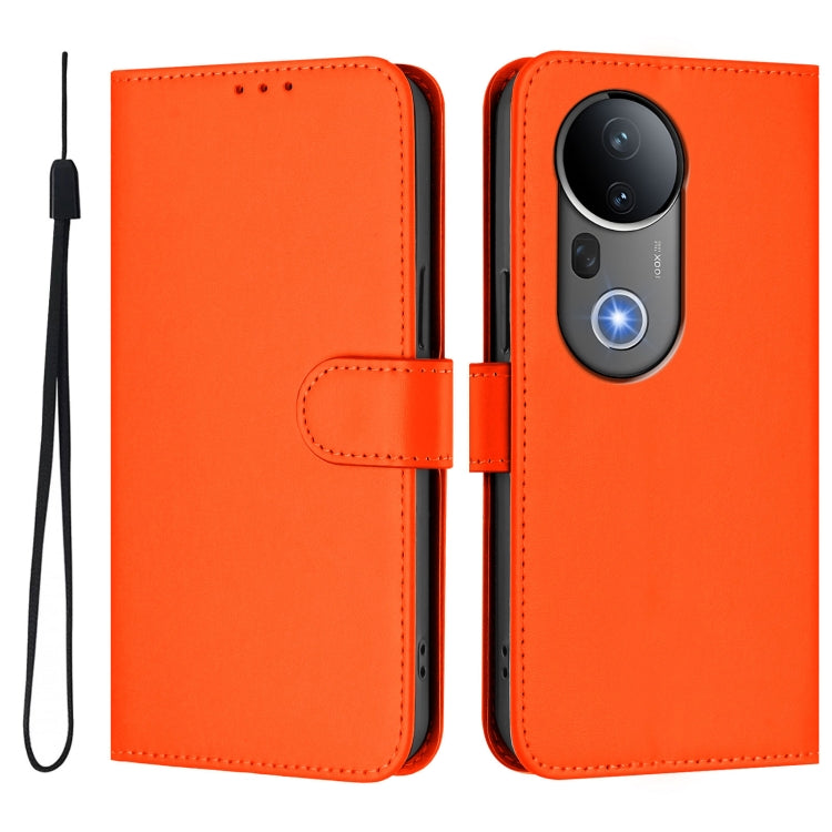 For vivo S20 Pro Skin Feel Solid Color Leather Phone Case with Lanyard