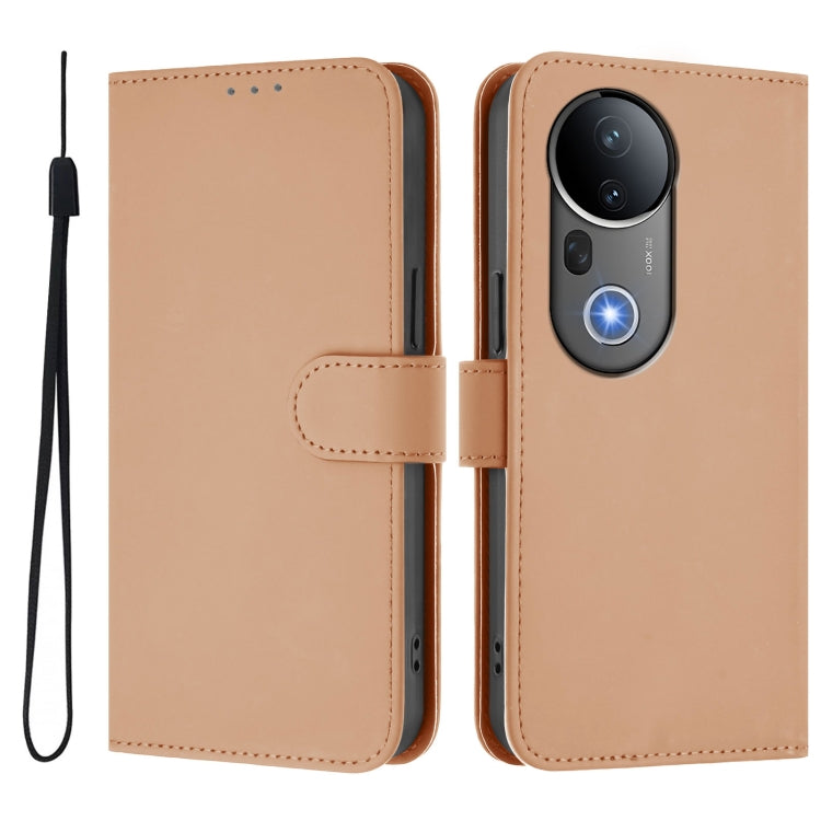 For vivo S20 Pro Skin Feel Solid Color Leather Phone Case with Lanyard