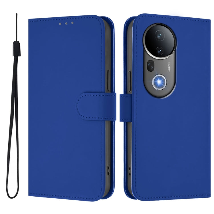 For vivo S20 Pro Skin Feel Solid Color Leather Phone Case with Lanyard