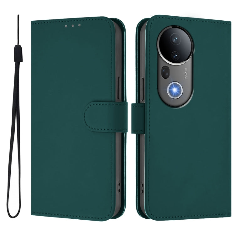 For vivo S20 Pro Skin Feel Solid Color Leather Phone Case with Lanyard