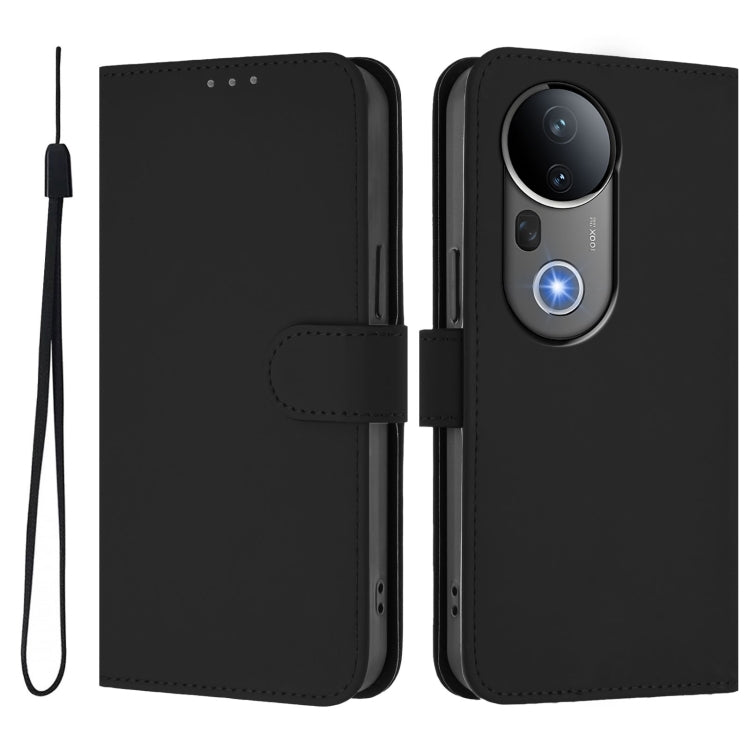 For vivo S20 Pro Skin Feel Solid Color Leather Phone Case with Lanyard