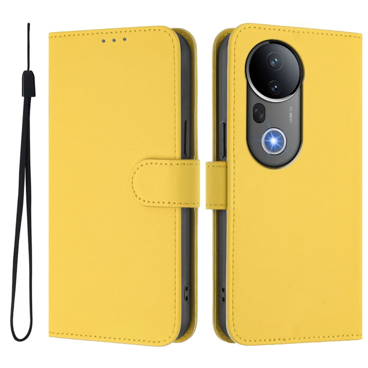 For vivo S20 Pro Skin Feel Solid Color Leather Phone Case with Lanyard