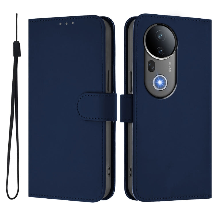For vivo S20 Pro Skin Feel Solid Color Leather Phone Case with Lanyard
