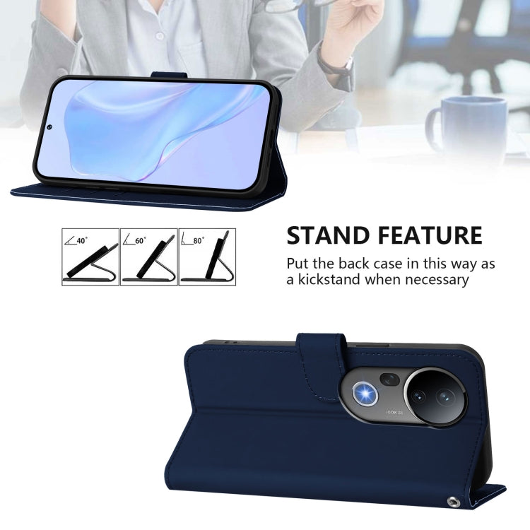For vivo S20 Pro Skin Feel Solid Color Leather Phone Case with Lanyard