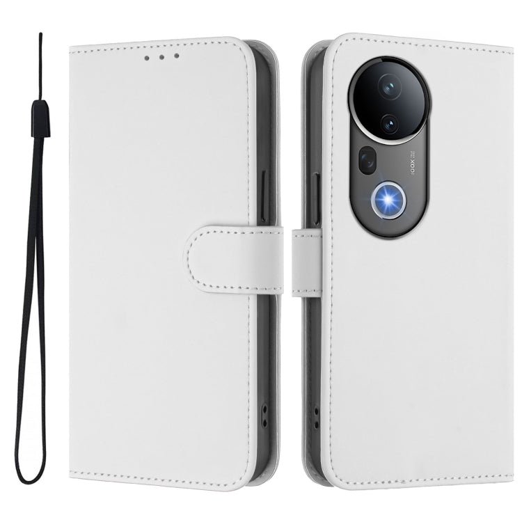For vivo S20 Pro Skin Feel Solid Color Leather Phone Case with Lanyard