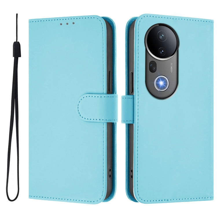 For vivo S20 Pro Skin Feel Solid Color Leather Phone Case with Lanyard