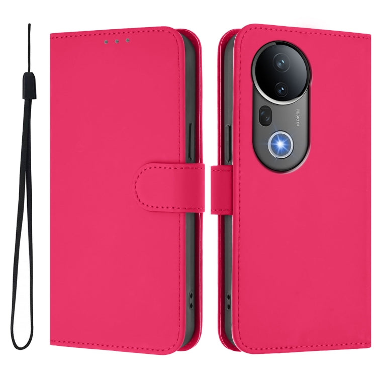 For vivo S20 Pro Skin Feel Solid Color Leather Phone Case with Lanyard