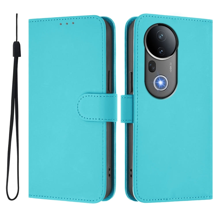 For vivo S20 Pro Skin Feel Solid Color Leather Phone Case with Lanyard