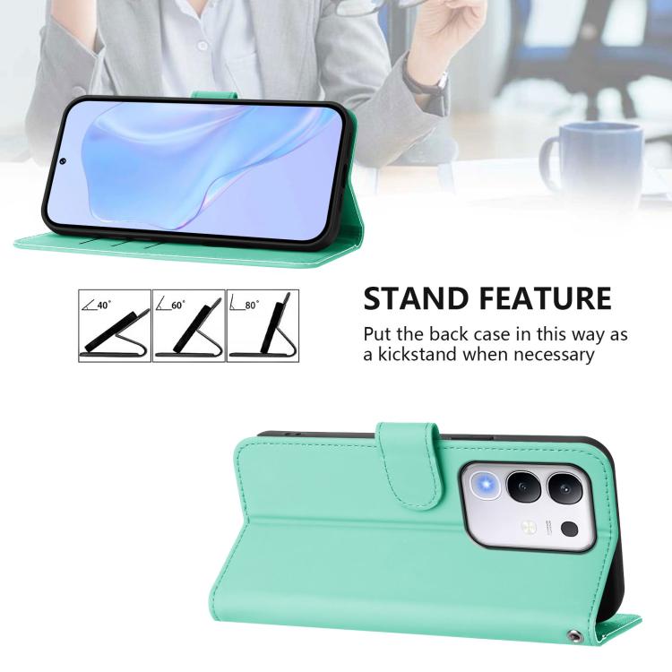 For vivo Y29 4G Global Skin Feel Solid Color Leather Phone Case with Lanyard