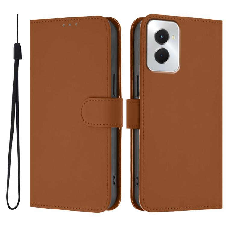 For vivo Y29S 5G / Y04 4G Global Skin Feel Solid Color Leather Phone Case with Lanyard