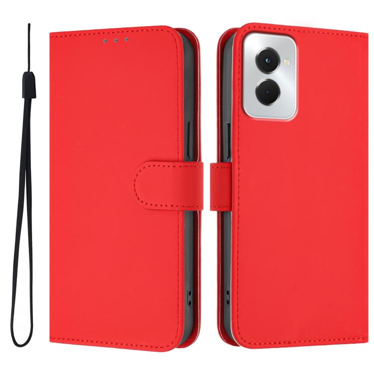 For vivo Y29S 5G / Y04 4G Global Skin Feel Solid Color Leather Phone Case with Lanyard