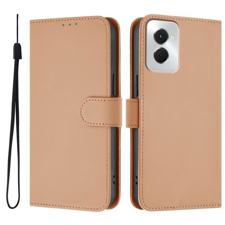 For vivo Y29S 5G / Y04 4G Global Skin Feel Solid Color Leather Phone Case with Lanyard
