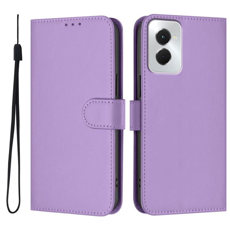 For vivo Y29S 5G / Y04 4G Global Skin Feel Solid Color Leather Phone Case with Lanyard