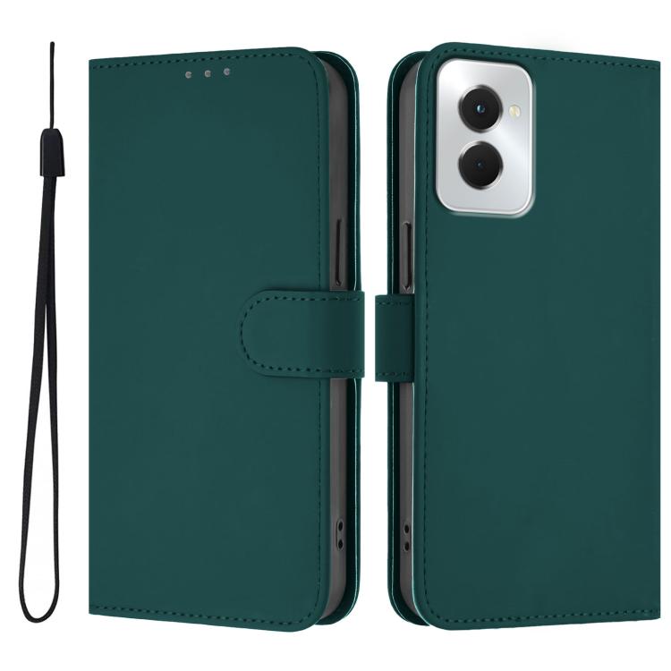 For vivo Y29S 5G / Y04 4G Global Skin Feel Solid Color Leather Phone Case with Lanyard