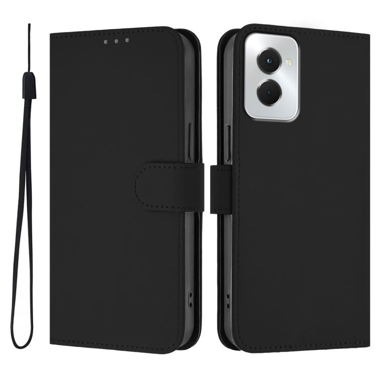 For vivo Y29S 5G / Y04 4G Global Skin Feel Solid Color Leather Phone Case with Lanyard