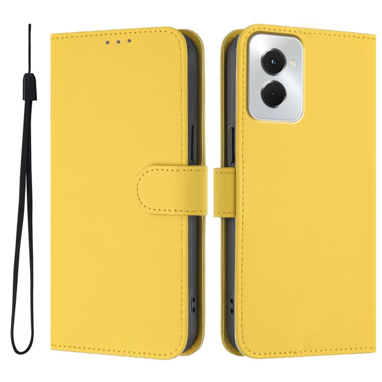 For vivo Y29S 5G / Y04 4G Global Skin Feel Solid Color Leather Phone Case with Lanyard