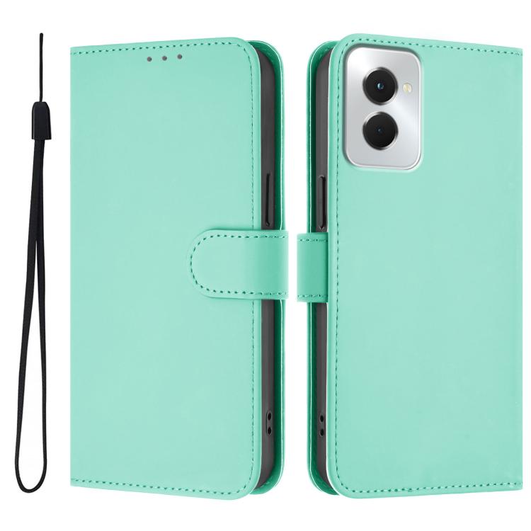 For vivo Y29S 5G / Y04 4G Global Skin Feel Solid Color Leather Phone Case with Lanyard