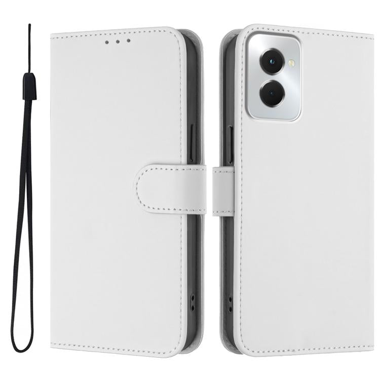 For vivo Y29S 5G / Y04 4G Global Skin Feel Solid Color Leather Phone Case with Lanyard