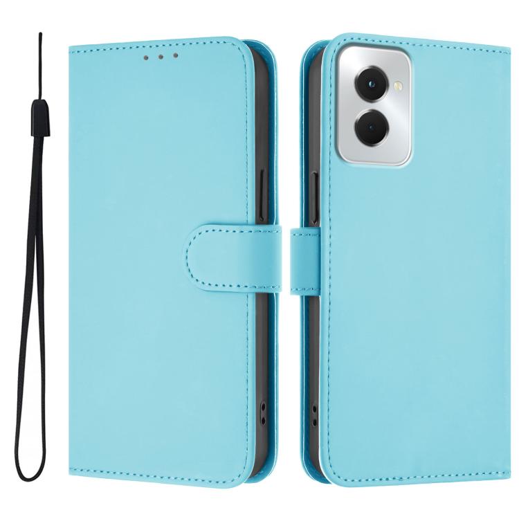 For vivo Y29S 5G / Y04 4G Global Skin Feel Solid Color Leather Phone Case with Lanyard