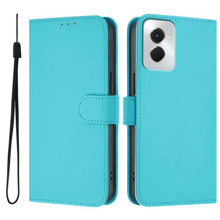 For vivo Y29S 5G / Y04 4G Global Skin Feel Solid Color Leather Phone Case with Lanyard